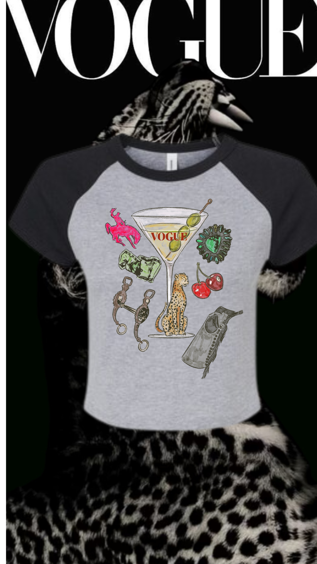 Western Vogue baby tee