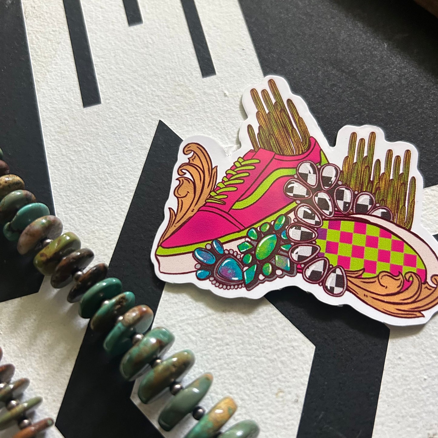 Neon kicks sticker