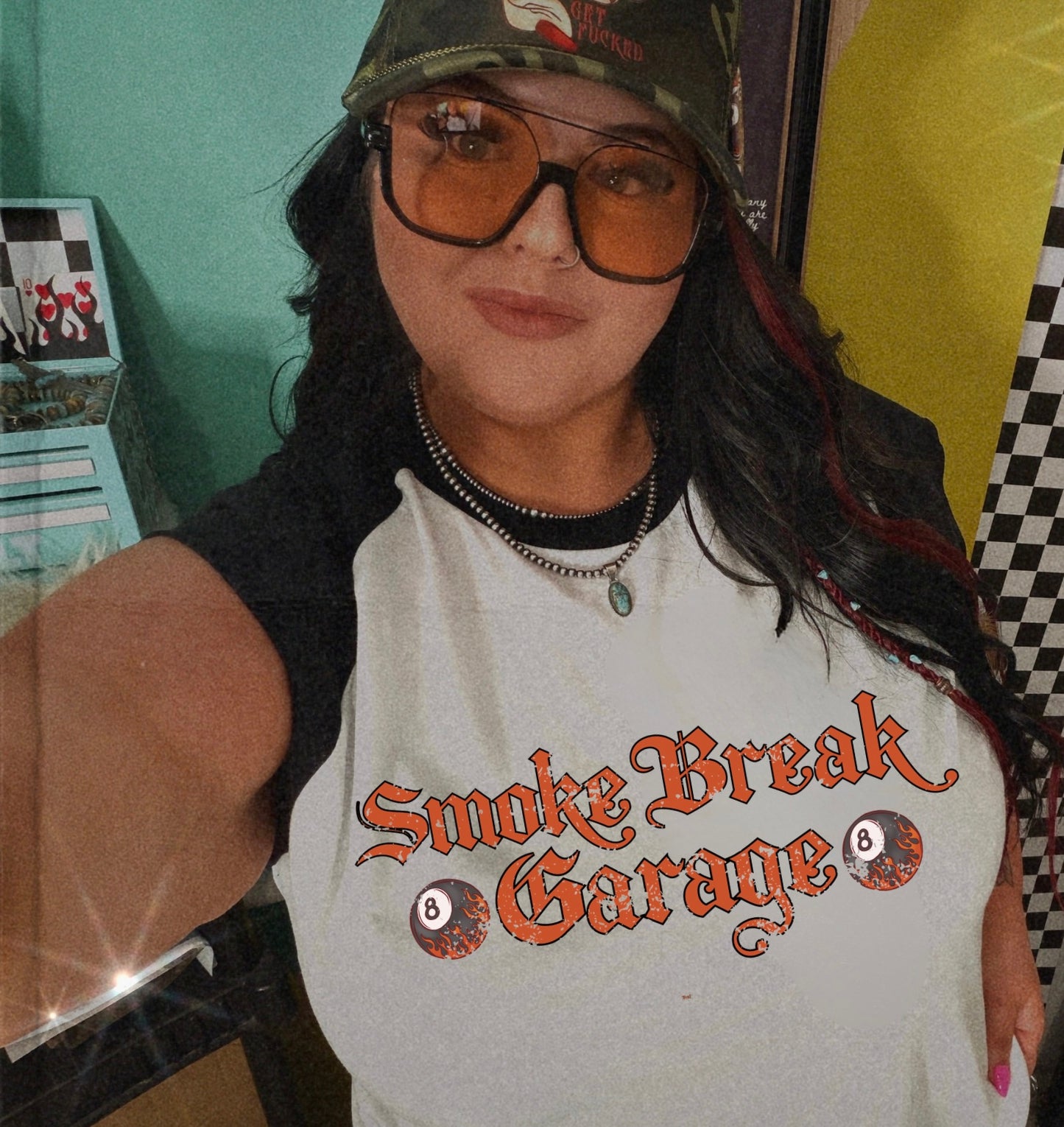 Smoke Break Garage Baseball/Muscle tee
