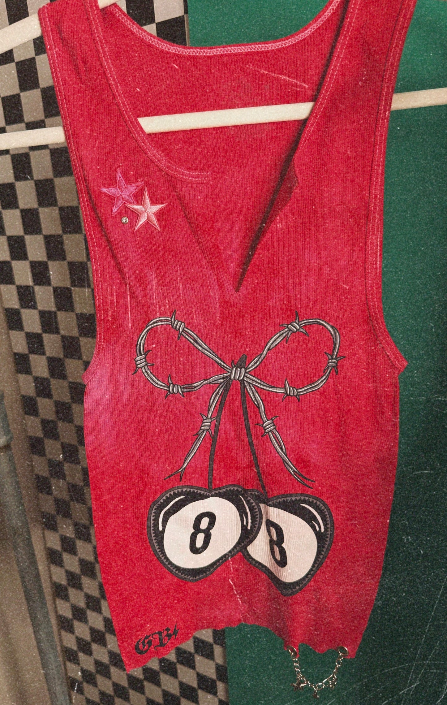 Fuchsia Barbwire Cherry Custom Tank-medium