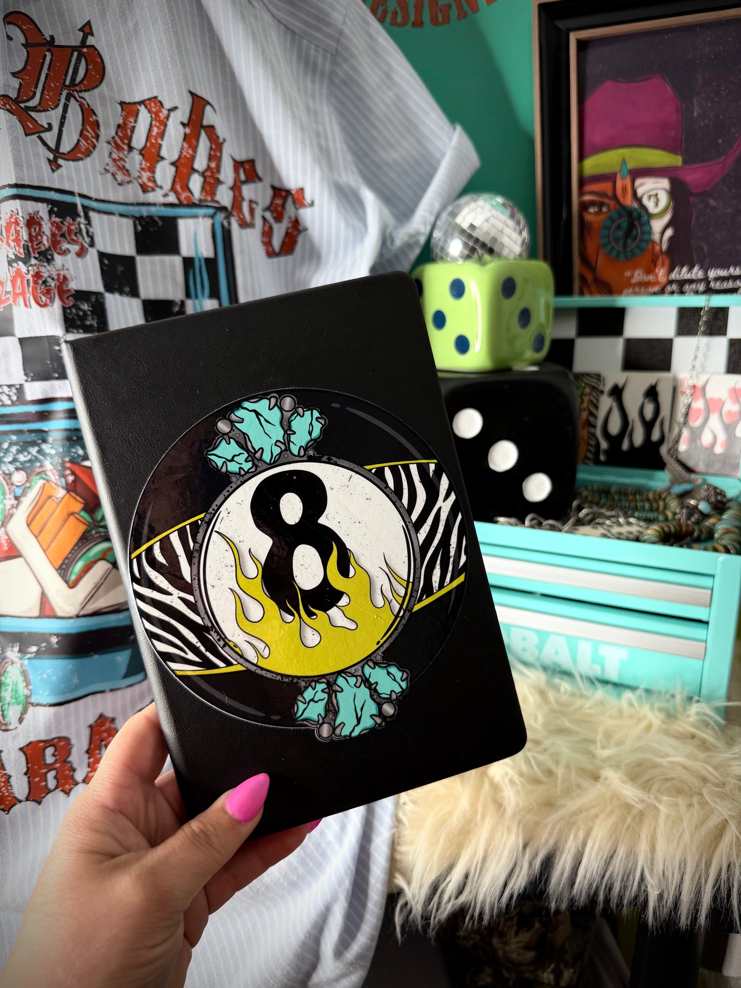 Zebra 8 ball Journal