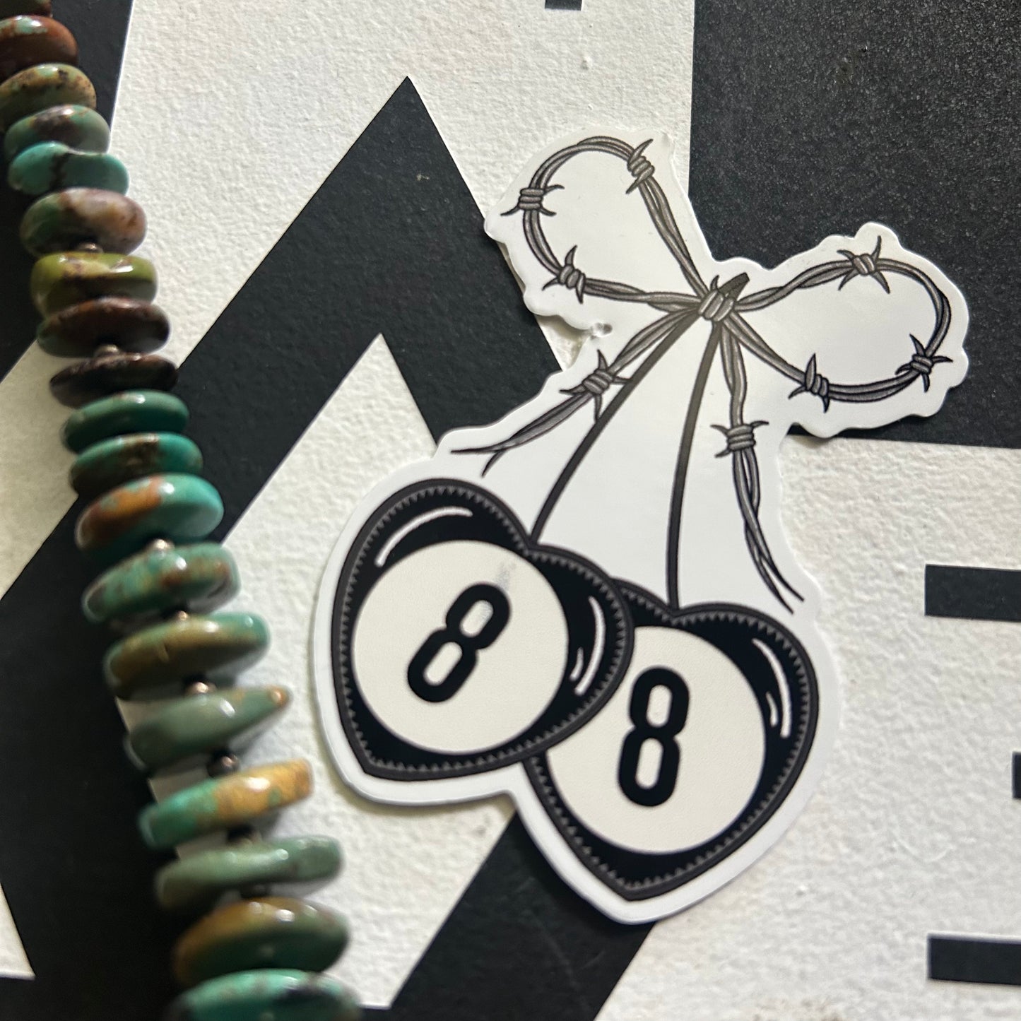 8 ball cherry Sticker