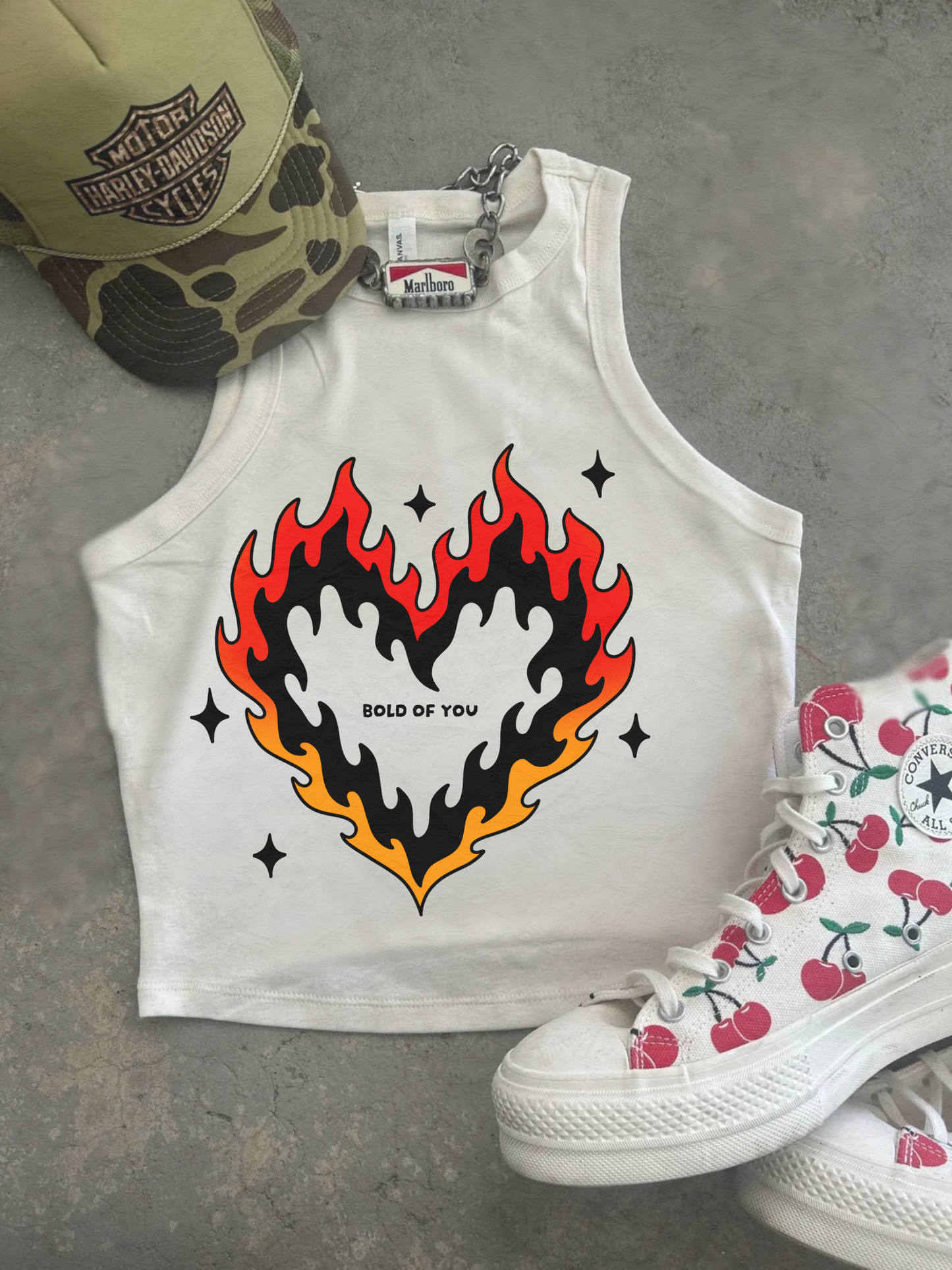 Flamin Heart Sayings Tank