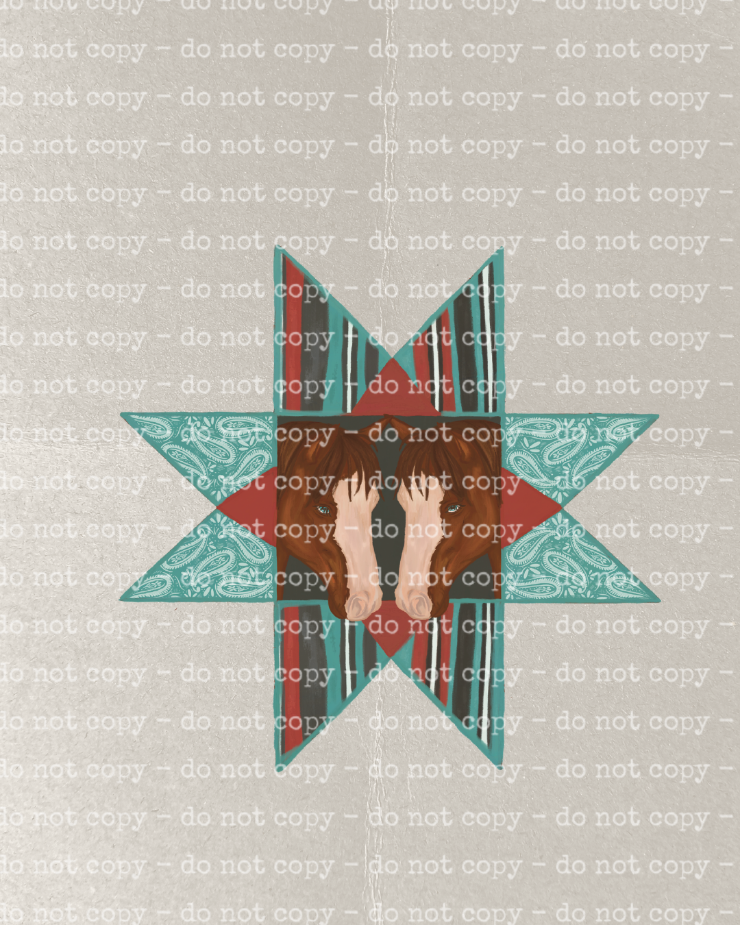 HORSE QUILT PATCH DTF TRANSFER