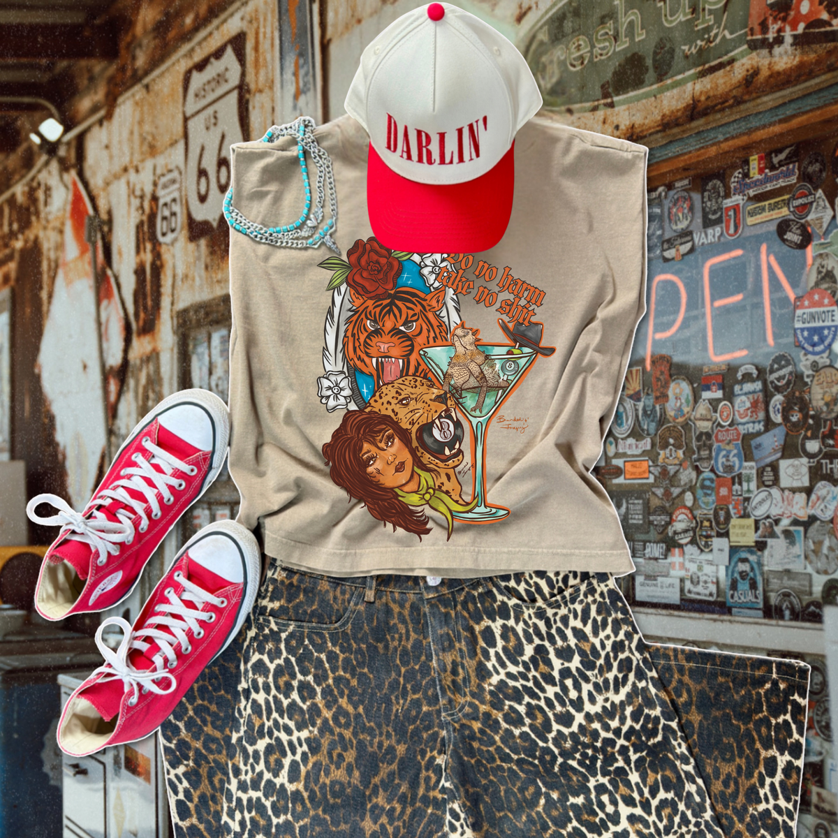 Do no Harm collage muscle tee