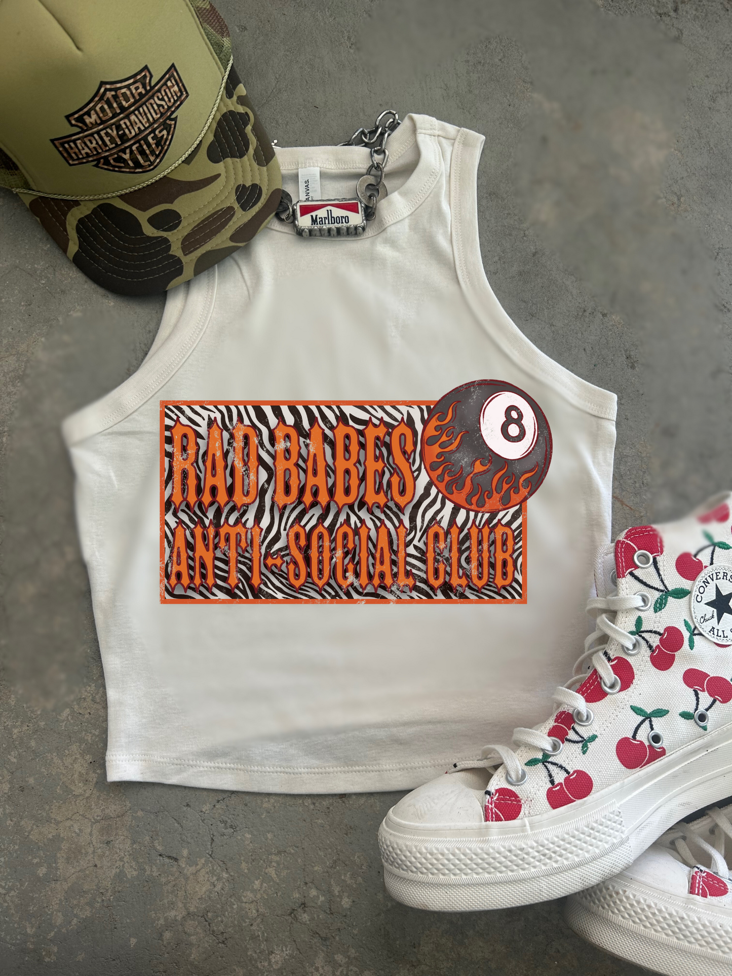 Rad Babes Ribbed Racer Tank