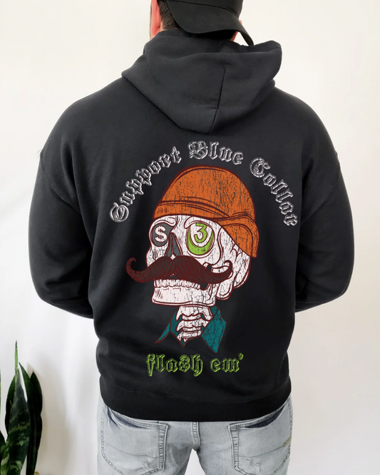 Blue Collar Flash Em hoodie