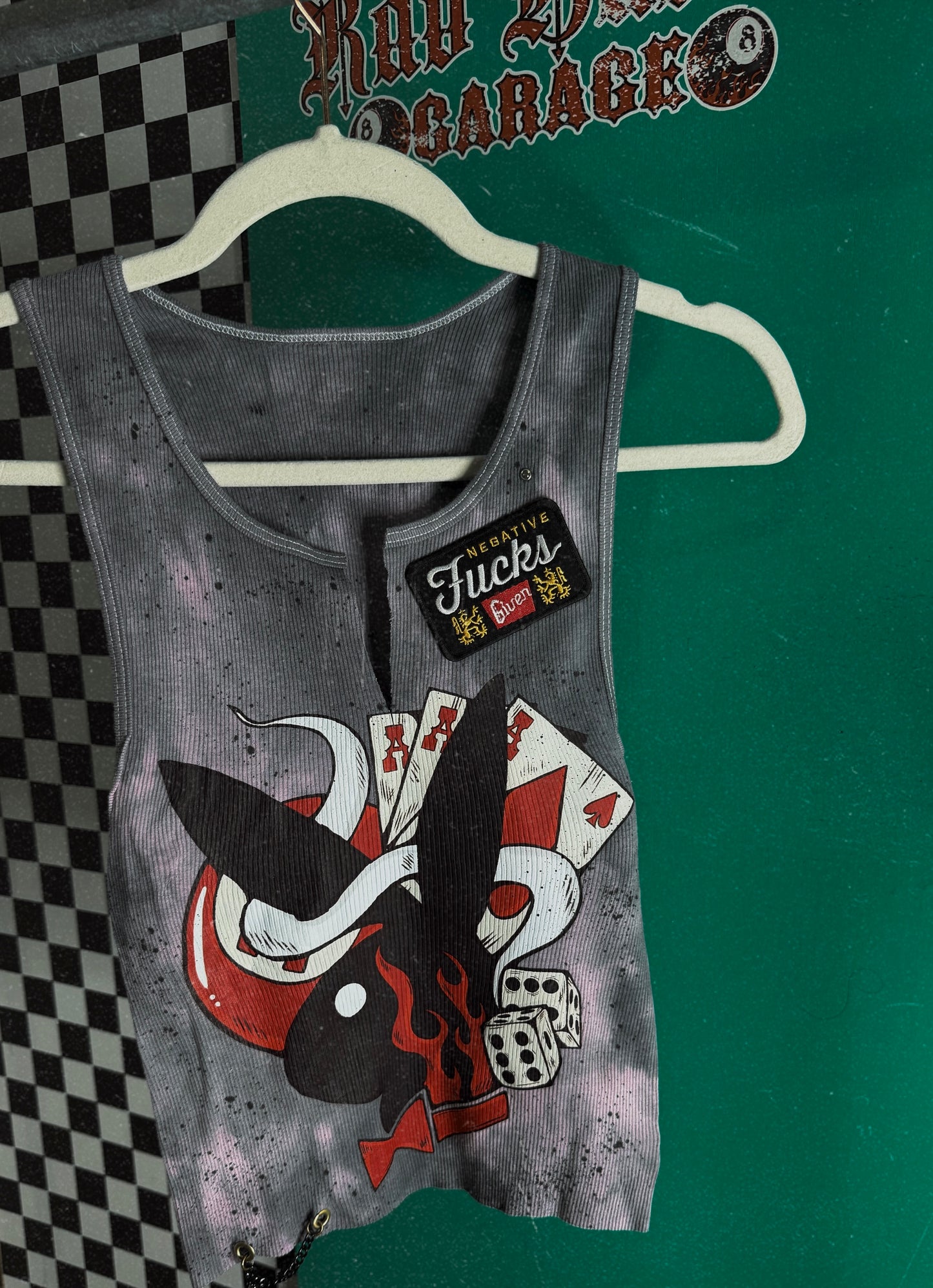 Negative fucks given custom tank -small