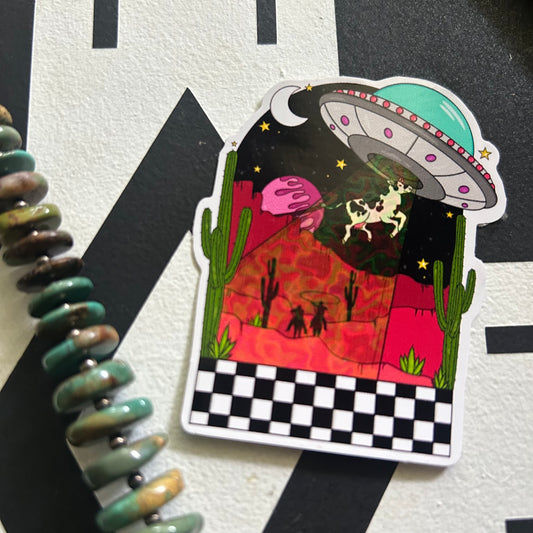 Desert abduction sticker