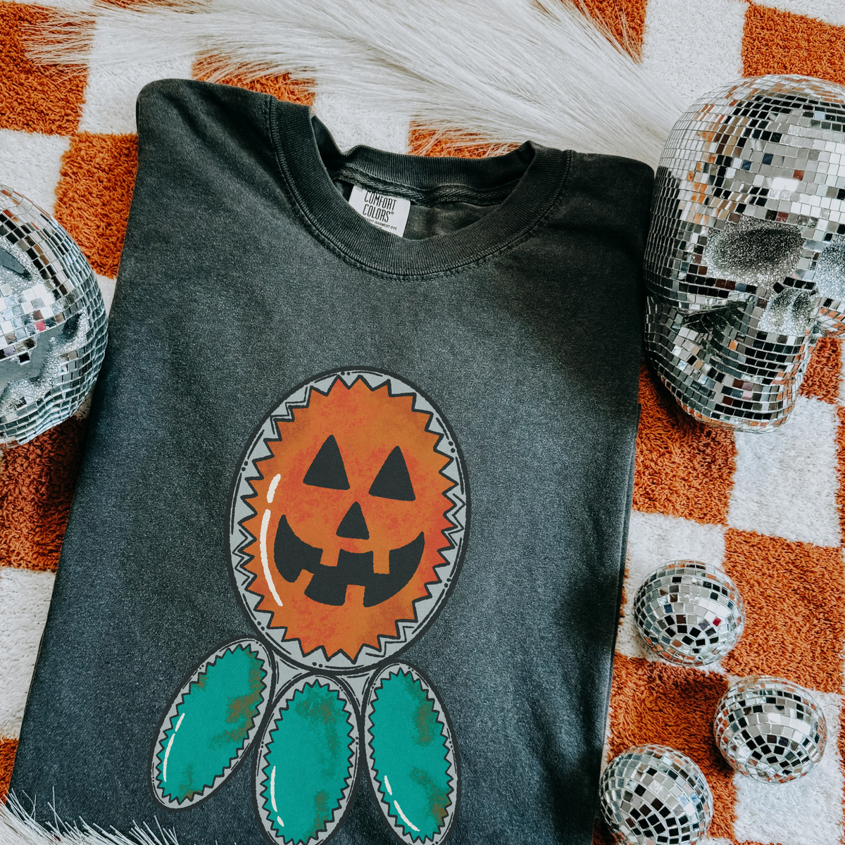 Turq pumpkin stone tee