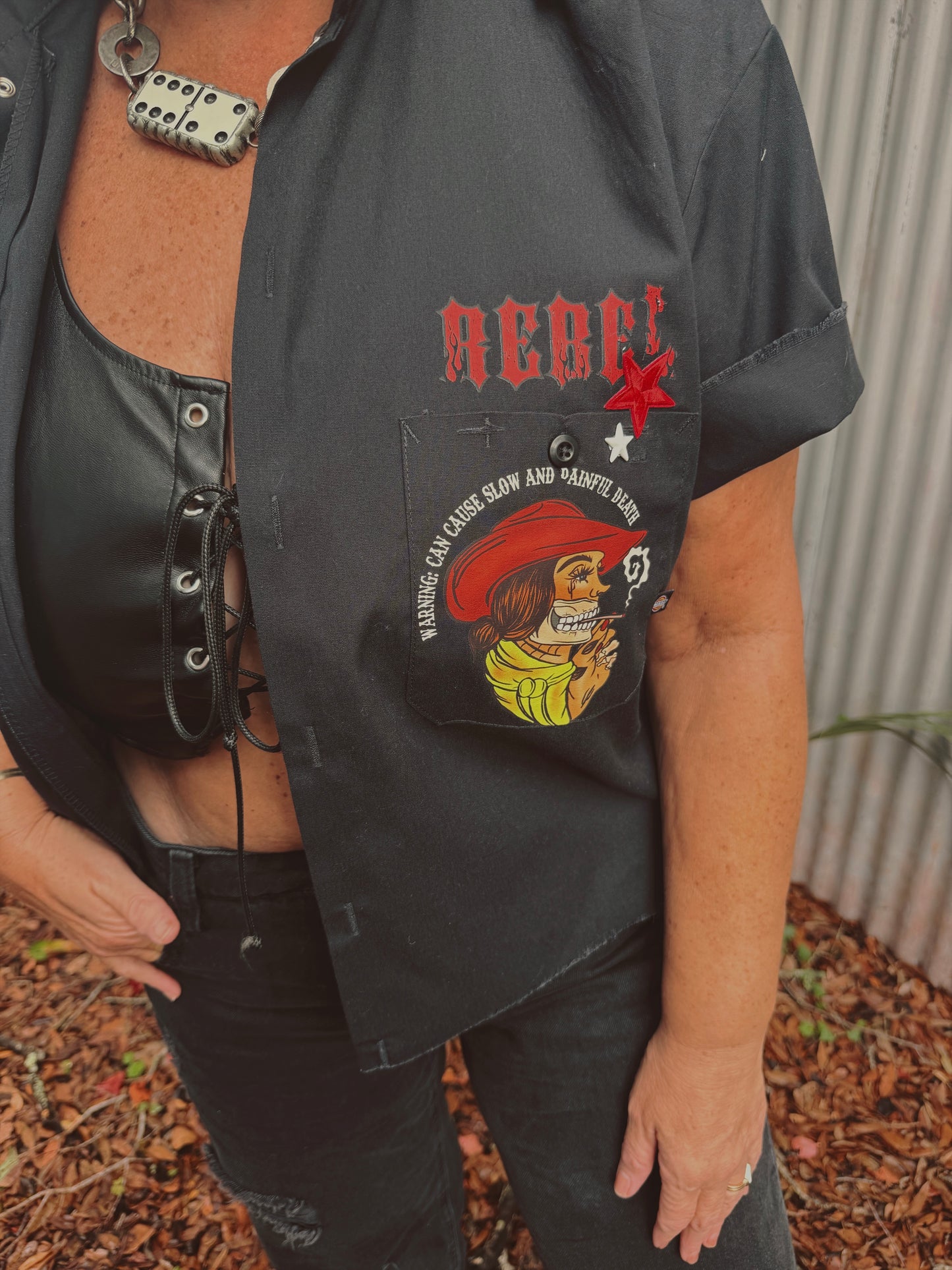Slow and Painful Button Up-size Medium