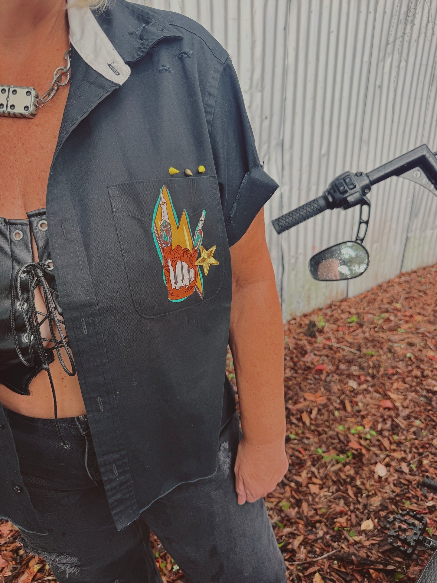 Rock On Button Up-size medium