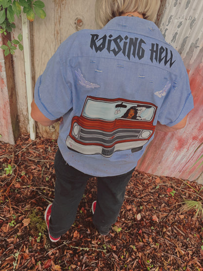 Raising Hell Customs Button Up-size large