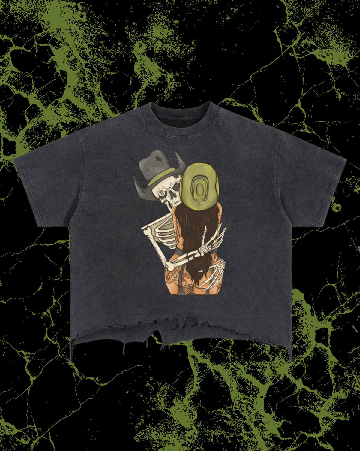 Unbothered rage Vintage Wash Boxy Distressed Hem T-Shirt