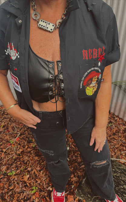 Slow and Painful Button Up-size Medium