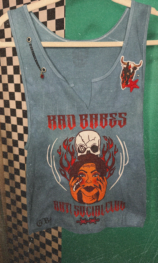 Rad Babes Anti-Social Club Custom Tank-2X