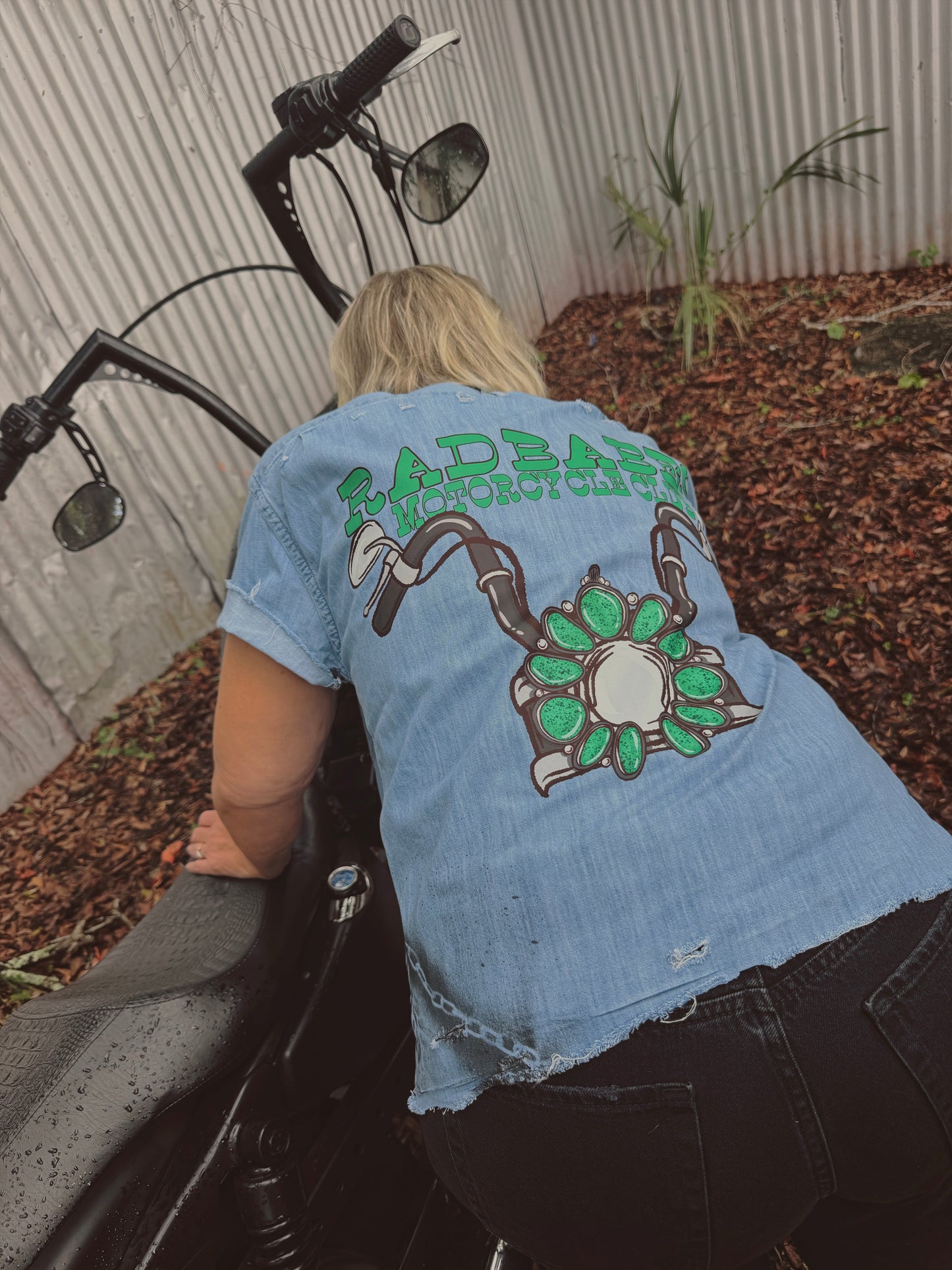 Rad Babes Motorcycle club Button Up-size large