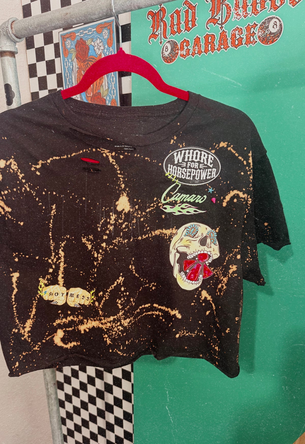 Custom distressed Camaro tee-Medium