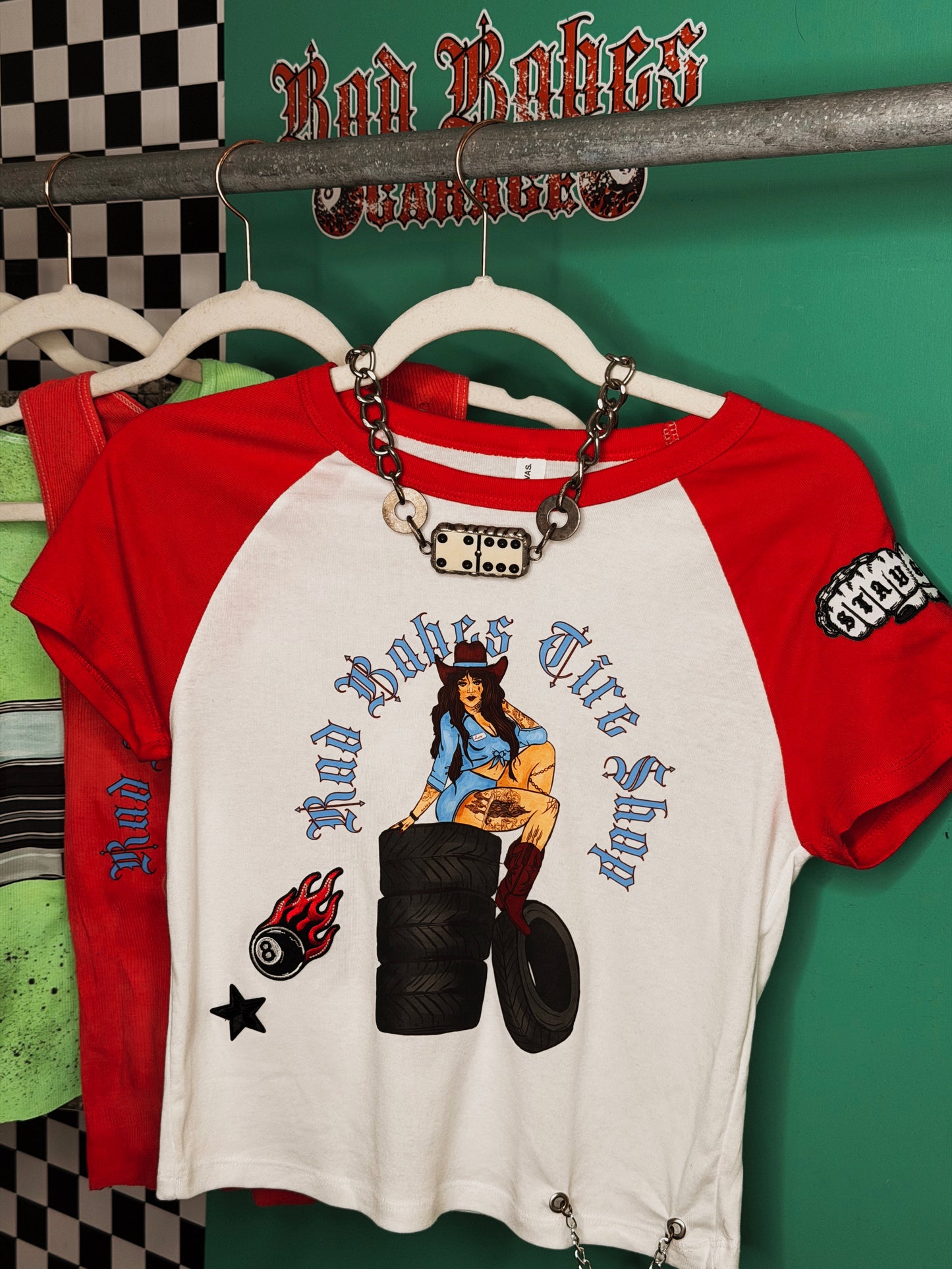 Rad Babes Tire Shop custom baby tee -large