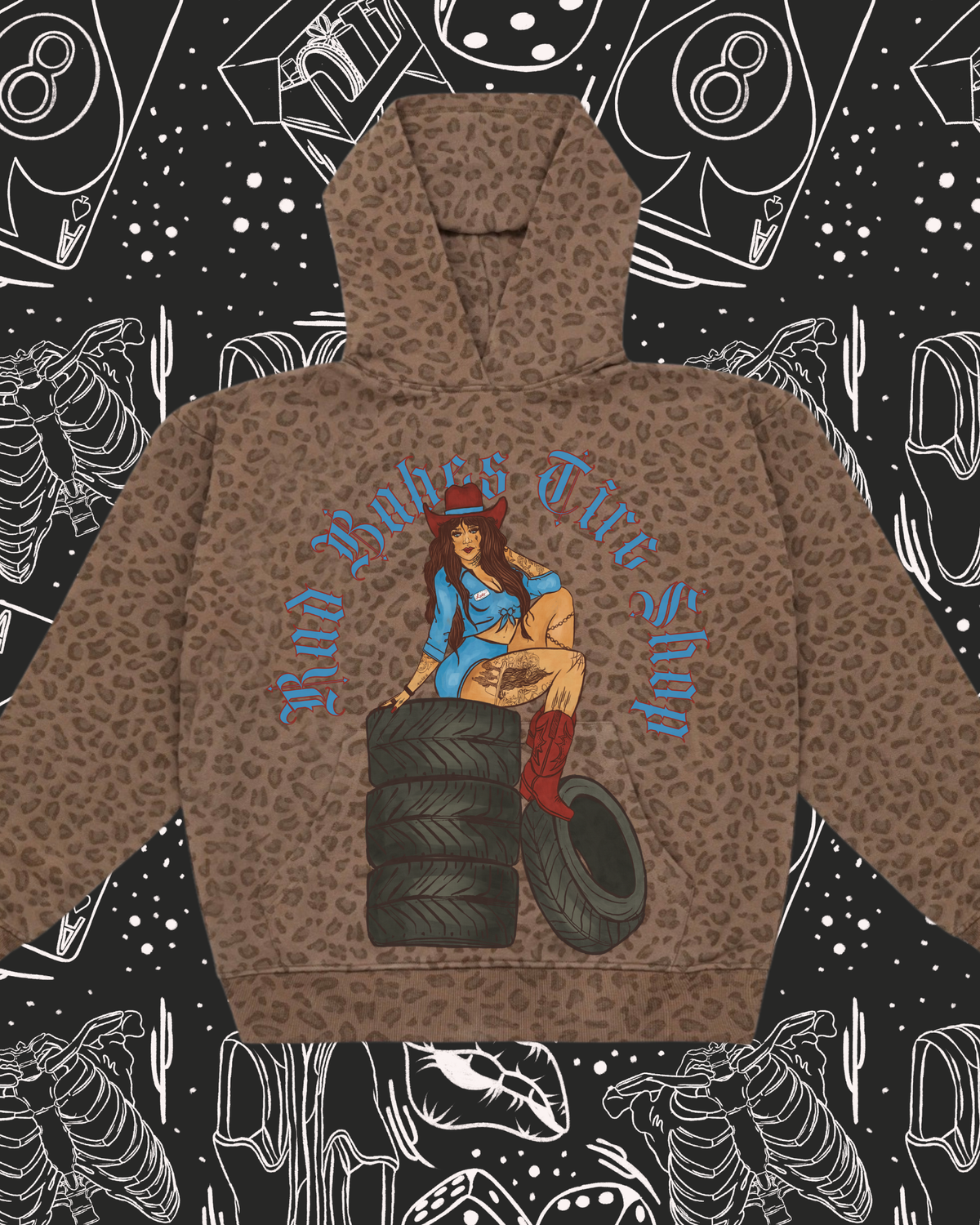 Leopard Cotton Collective Hoodie -Tire Shop