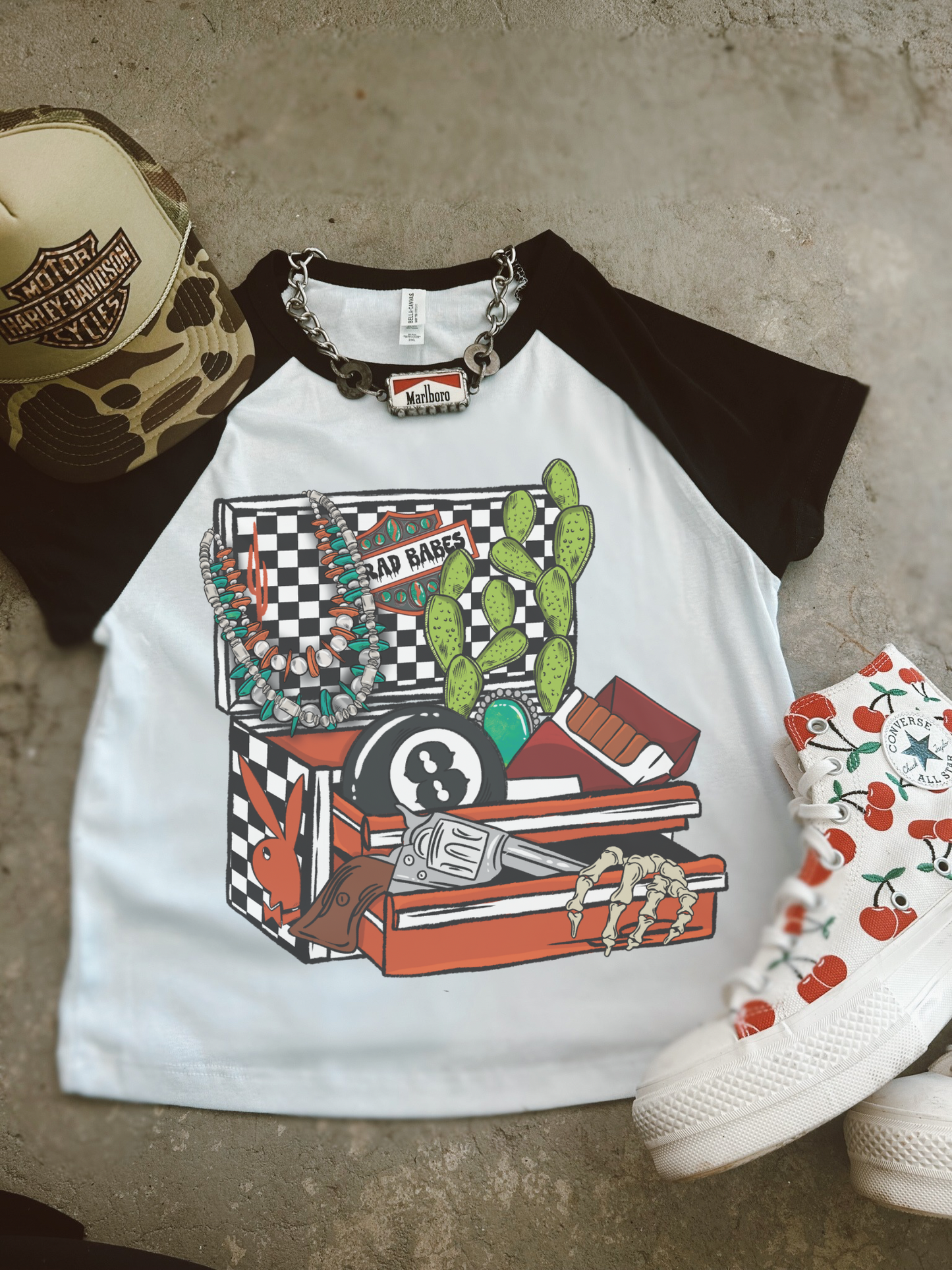 PB toolbox Micro Rib Raglan Baby Tee