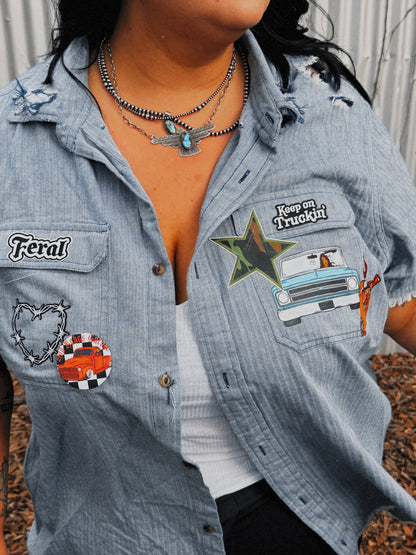 Til Death Customs Button Up- 3X