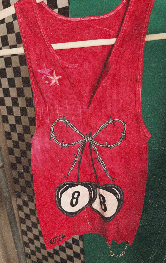 Fuchsia Barbwire Cherry Custom Tank-medium