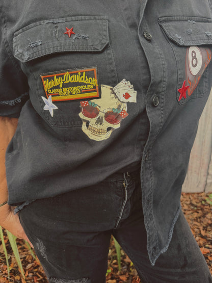 Rad Babes Custom Choppers Box Button Up-size large