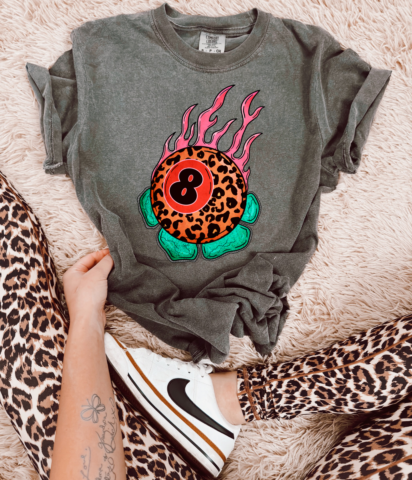 Leopard 8 ball Tee