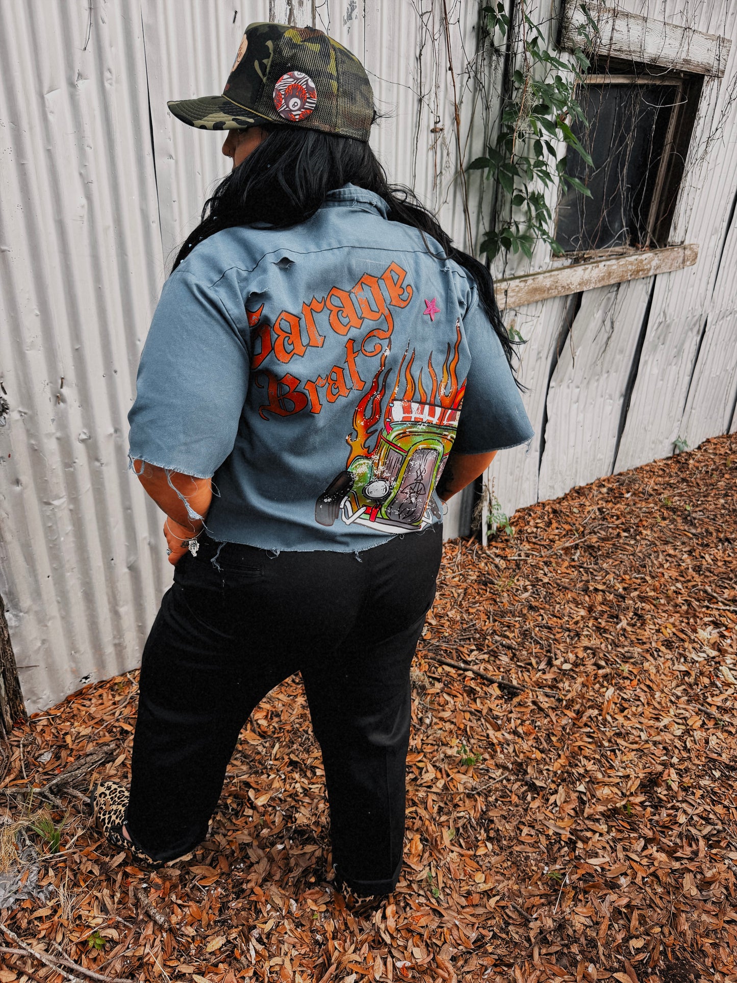 Rat Rode Babe Button Up -2X