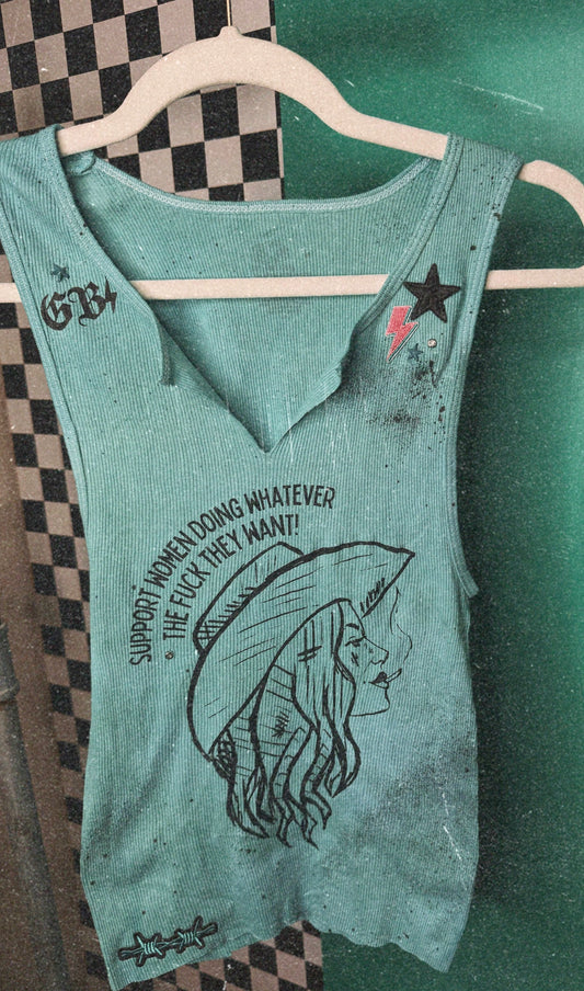 Support Women Doing Whatever Custom Tank-Medium