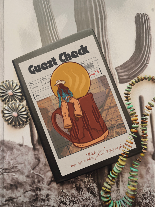 Guest Check cowgal coffee Hardcover Journal