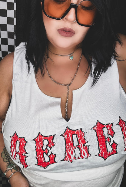 Rebel ribbed vintage Inspired Tank