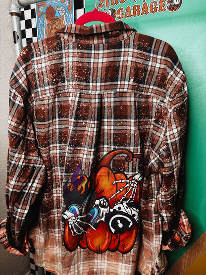 Spooky Bitch bleached flannel-size 3x