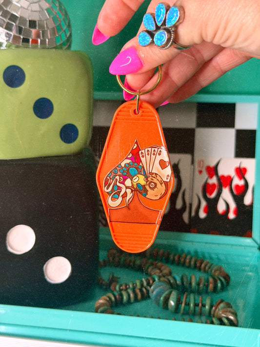 Up in smoke spade motel keychain