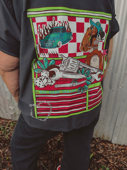 Rad babes garage Button Up-size large