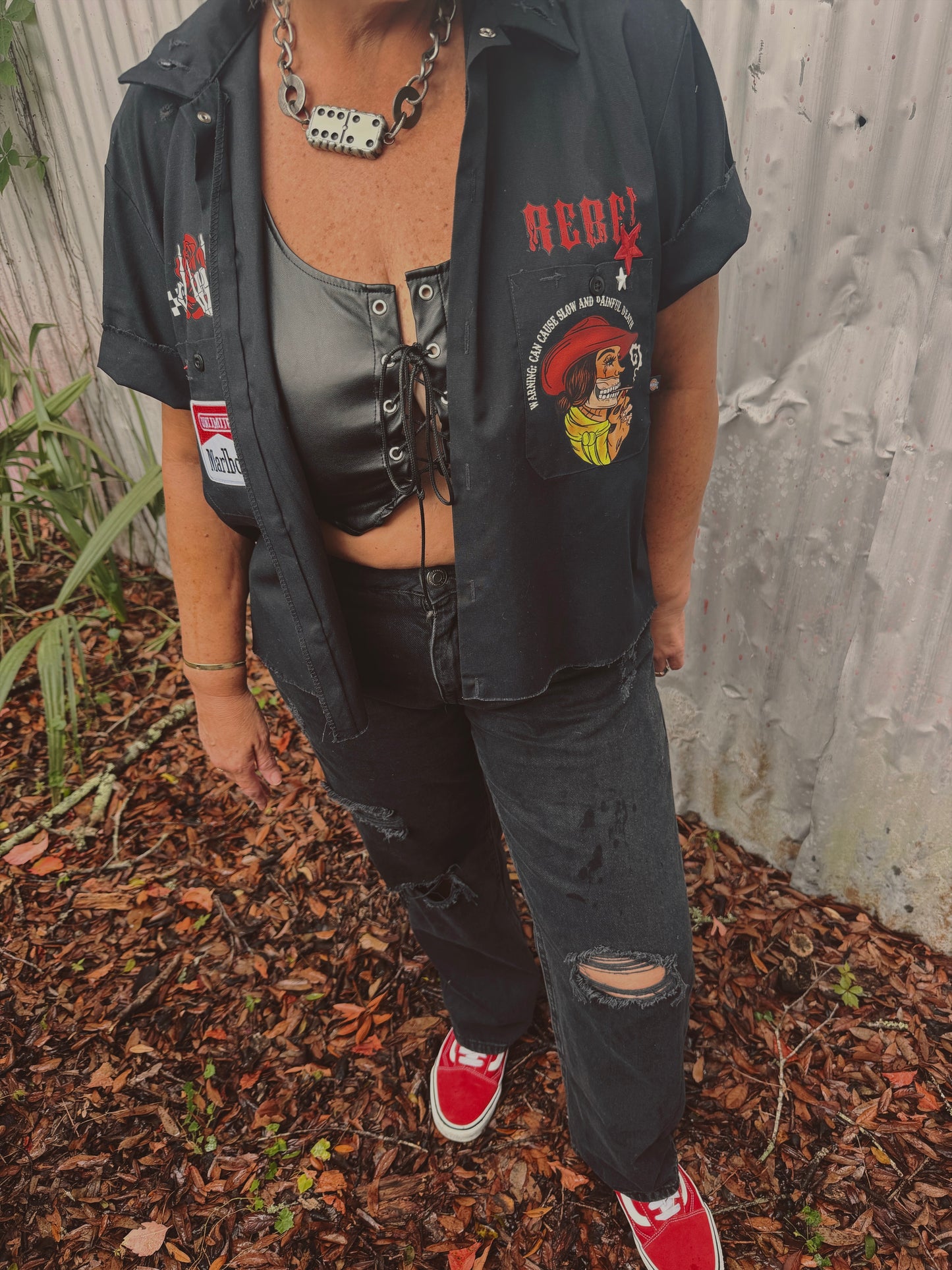 Slow and Painful Button Up-size Medium