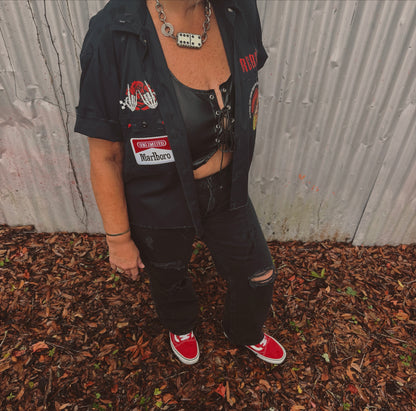 Slow and Painful Button Up-size Medium
