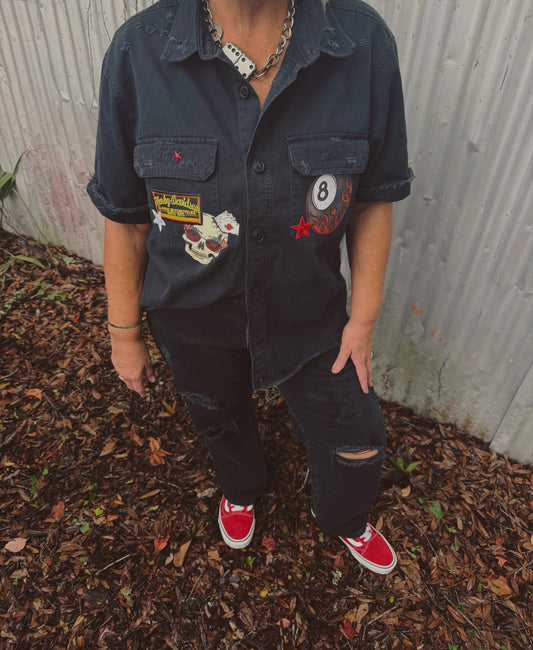 Rad Babes Custom Choppers Box Button Up-size large