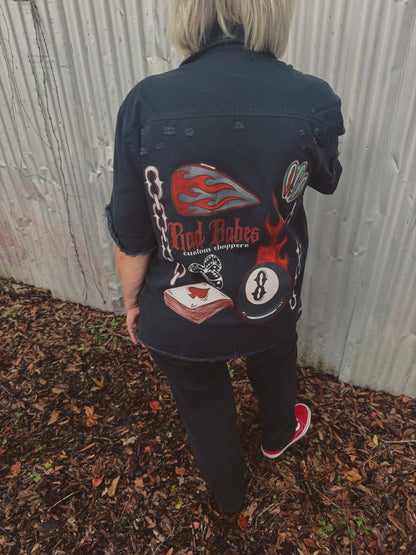 Rad Babes Custom Choppers Box Button Up-size large