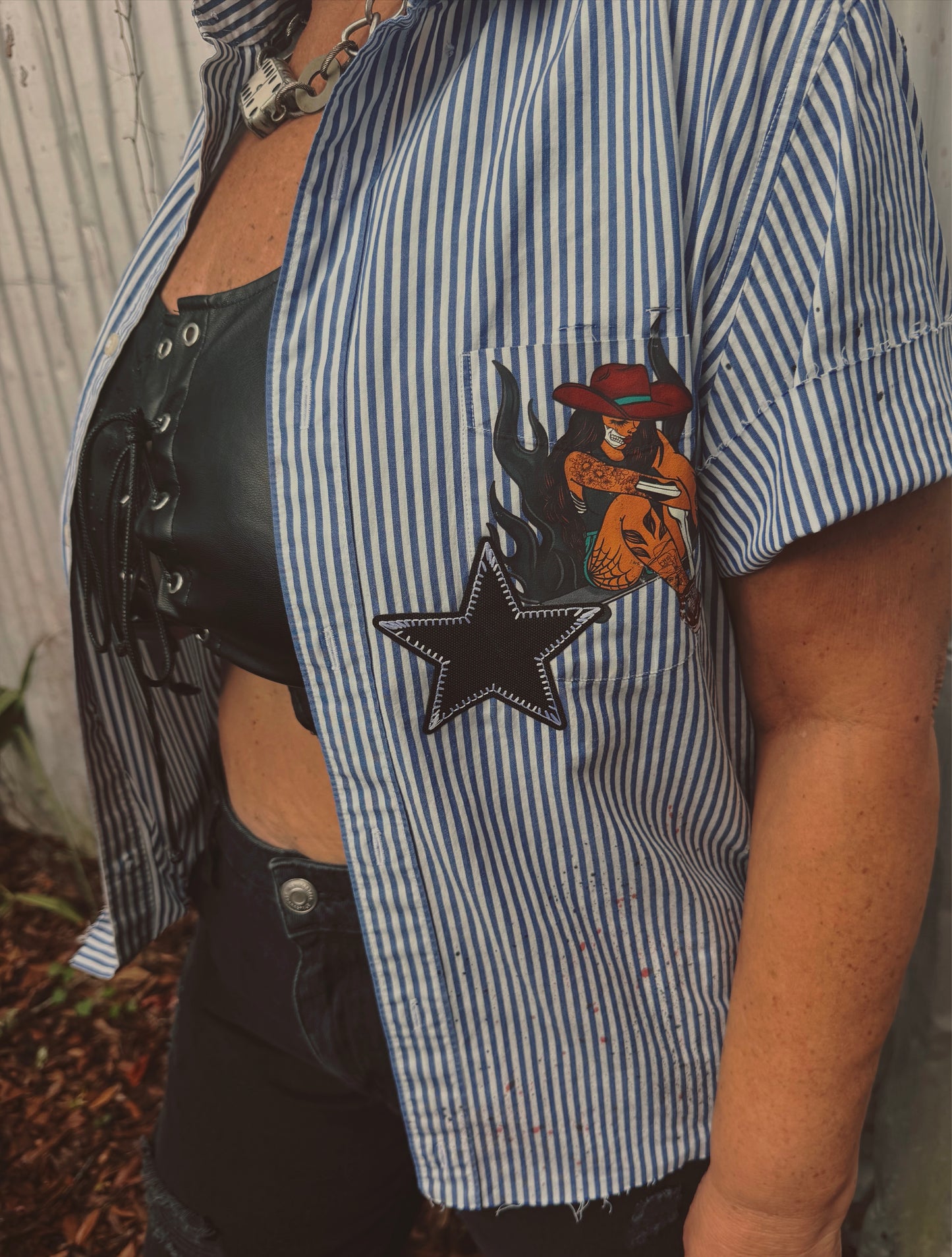 Skater Girl Button Up-size medium