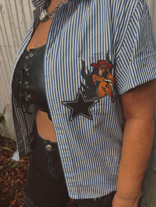 Skater Girl Button Up-size medium