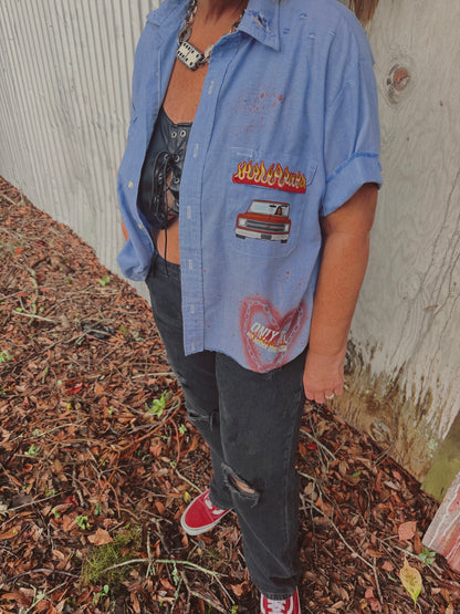 Raising Hell Customs Button Up-size large