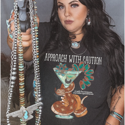 Approach with caution tee