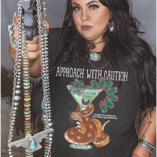 Approach with caution tee