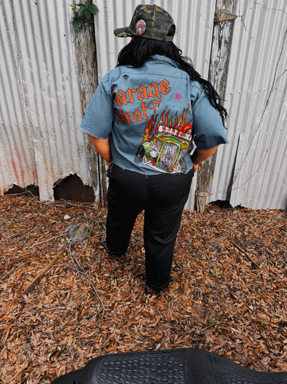 Rat Rode Babe Button Up -2X
