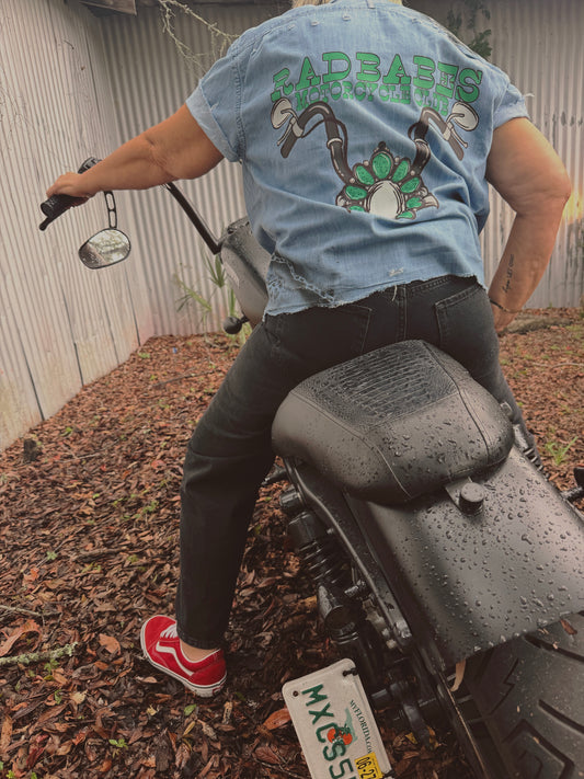Rad Babes Motorcycle club Button Up-size large