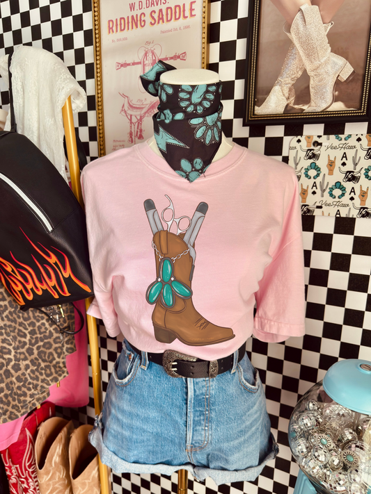 Hairstylist boots Tee