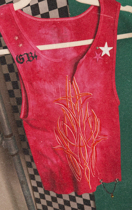 Fuchsia Pinstripe Custom Tank-small