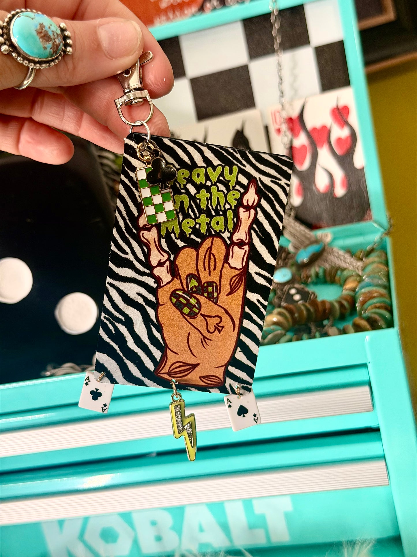 Heavy Metal purse charm